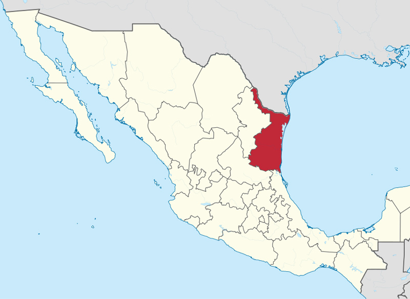 Carte de la région de Tamaulipas © Wikimedia Commons