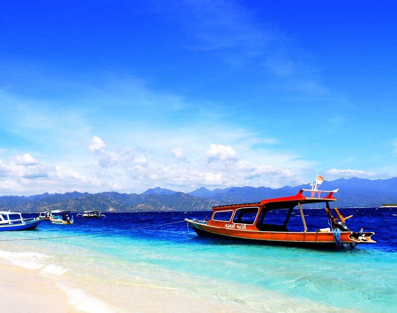 Bateau de tourisme sur le bord de la plage