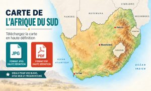 Carte de l’Afrique du Sud HD à télécharger : provinces et villes