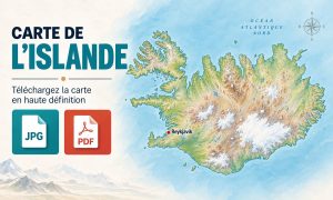Carte de l’Islande HD à télécharger : villes, fjords et littoral